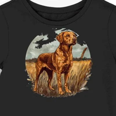 Koszulka damska czarna z motywem Złotego Chesapeake Bay Retrievera
