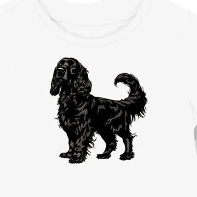 Koszulka damska biała z motywem psa rasy Sussex Spaniel