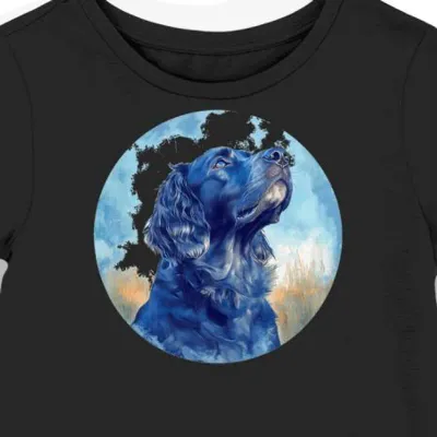 Koszulka damska czarna z motywem psa Clumber Spaniel