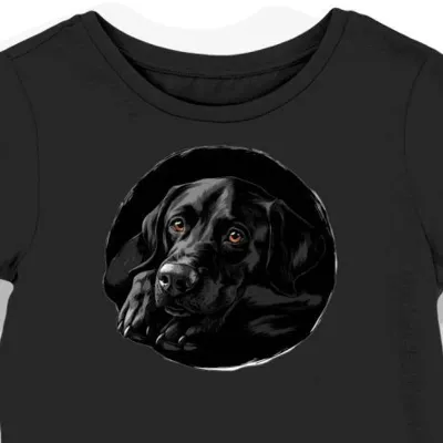 Koszulka damska czarna z motywem psa rasy Coonhound