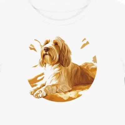 Koszulka damska biała z nadrukiem psa Otterhound