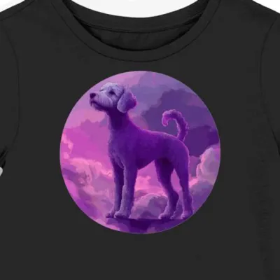 Koszulka damska czarna z grafiką Bedlington Terrier
