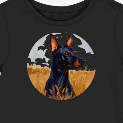 Koszulka damska czarna z motywem Manchester Terrier