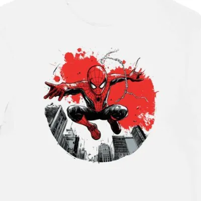 Koszulka męska biała z motywem Spider-Man web-swing
