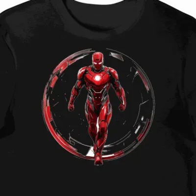 Koszulka męska czarna z nadrukiem Iron Man