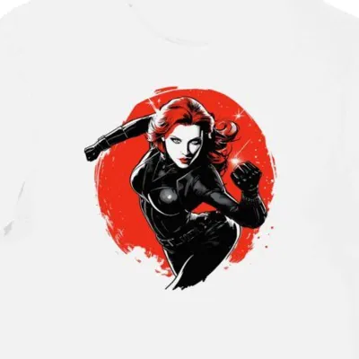 Koszulka męska biała z motywem Bohaterki Black Widow