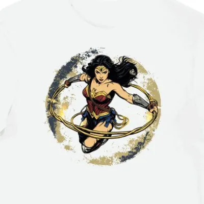 Koszulka męska biała z motywem bohaterki Wonder Woman