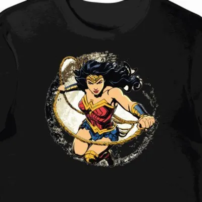 Koszulka męska czarna z motywem Wonder Woman