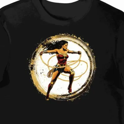 Koszulka męska czarna z motywem Wonder Woman