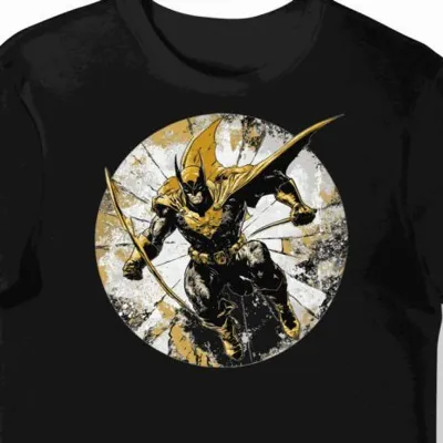 Koszulka męska czarna z grafiką bohatera Hawkman