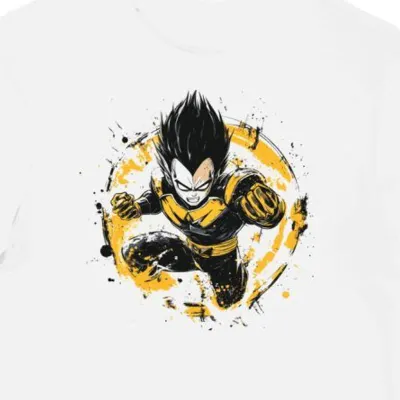 Koszulka męska biała z nadrukiem Final Flash Vegeta