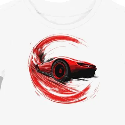 Koszulka damska biała z motywem czerwonego koła