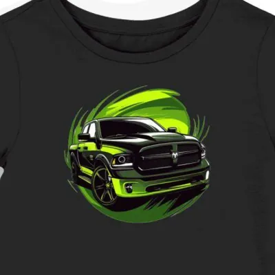 Koszulka damska czarna z nadrukiem logo Dodge Ram
