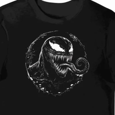 Koszulka męska czarna z motywem symbiontu Venom