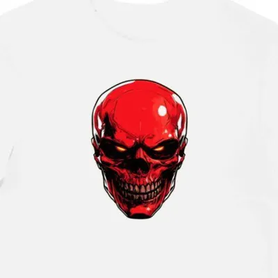 Koszulka męska biała z motywem Red Skull i Hydry