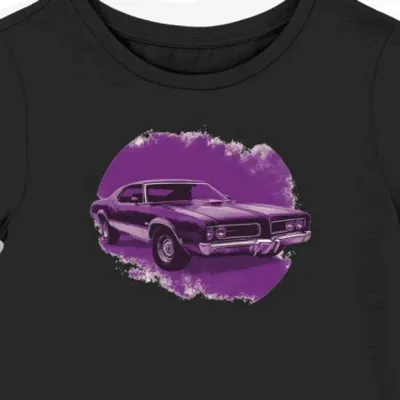 Koszulka damska czarna z motywem Purpurowego Pontiaca