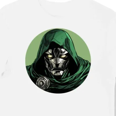 Koszulka męska biała z nadrukiem Doktora Doom