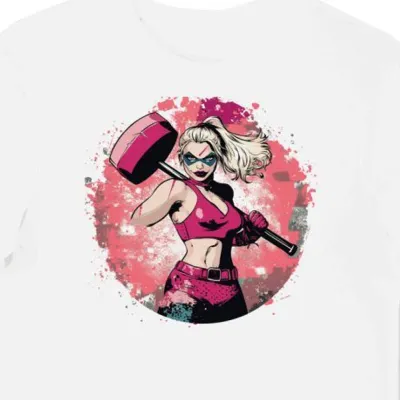 Koszulka męska biała z nadrukiem Harley Quinn