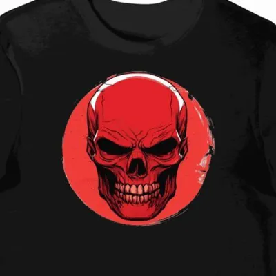 Koszulka męska czarna z nadrukiem Red Skull i Hydra