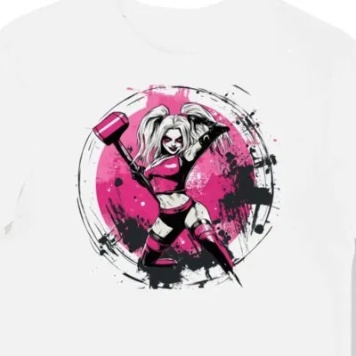 Koszulka męska biała z motywem Harley Quinn