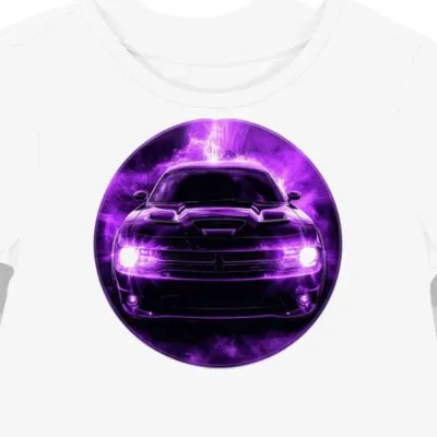 Koszulka damska biała z motywem lśniącego logo Dodge