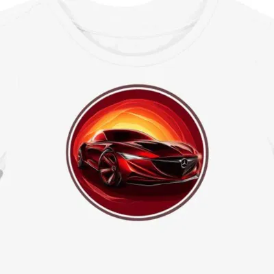 Koszulka damska biała z nadrukiem czerwonego logo Buick