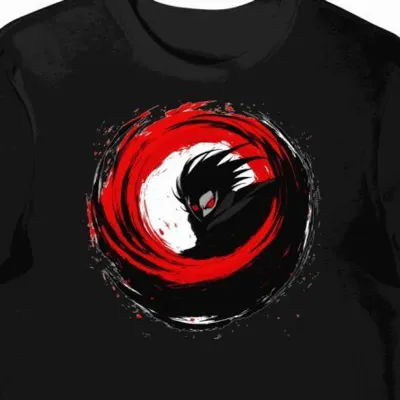 Koszulka męska czarna z nadrukiem oka Sharingan