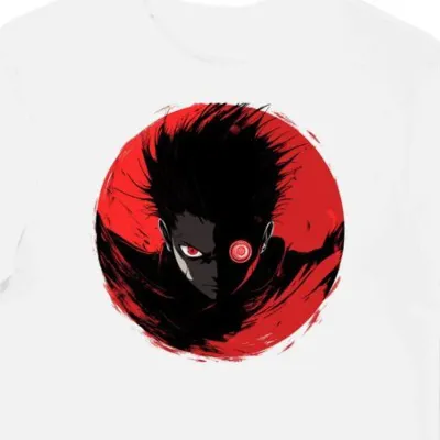 Koszulka męska biała z motywem Madara Uchiha