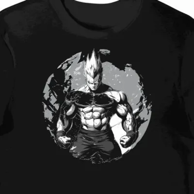 Koszulka męska czarna z motywem demona w stylu manga
