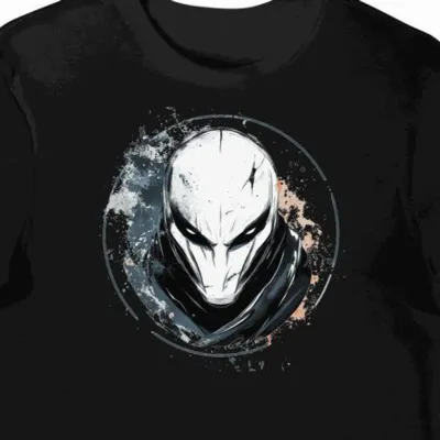 Koszulka męska czarna z motywem Hollow Mask