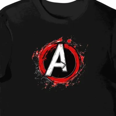 Koszulka męska czarna z motywem drużyny Avengers