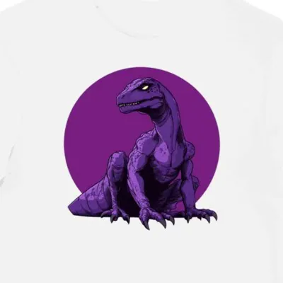 Koszulka męska biała z motywem drużyny Dino