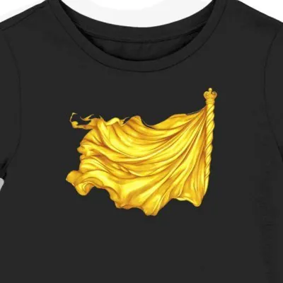 Koszulka damska czarna z motywem rzymskiego sztandaru SPQR