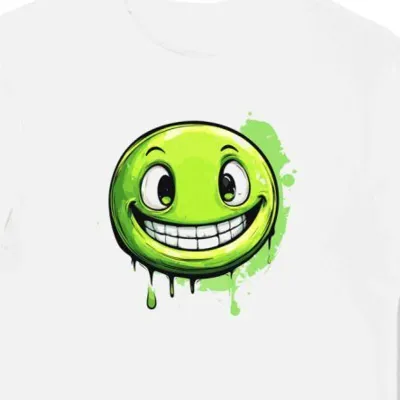 Koszulka męska biała z motywem zielonej chibi