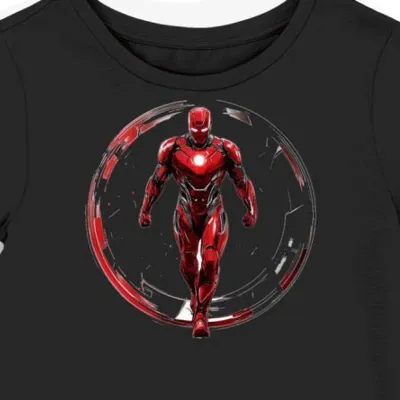 Koszulka damska czarna z nadrukiem bohatera Iron Man
