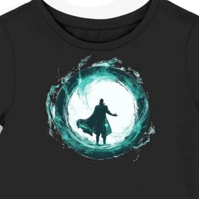 Koszulka damska czarna z motywem Doctor Strange i portalu
