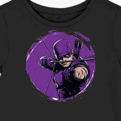 Koszulka damska czarna z motywem bohatera Hawkeye
