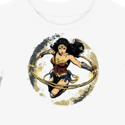 Koszulka damska biała z motywem Wonder Woman i lassa
