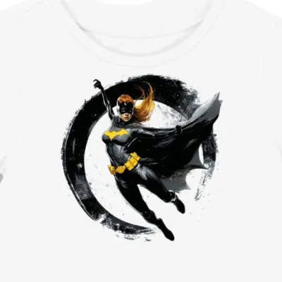 Koszulka damska biała z grafiką Batgirl w akcji