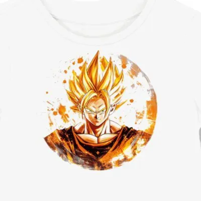 Koszulka damska biała z nadrukiem Goku Super Saiyan