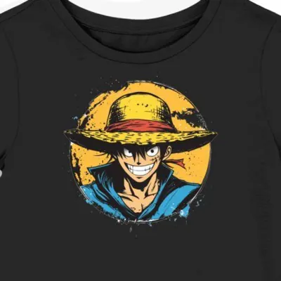 Koszulka damska czarna z nadrukiem Piratów Słomkowego Kapelusza