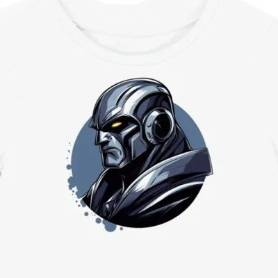 Koszulka damska biała z motywem hełmu Magneto