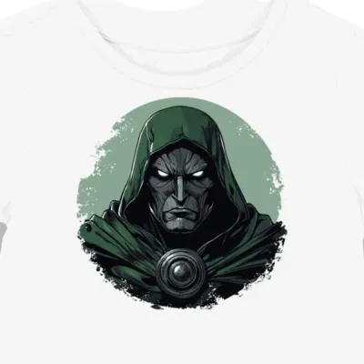 Koszulka damska biała z grafiką złowrogiego Doktora Doom