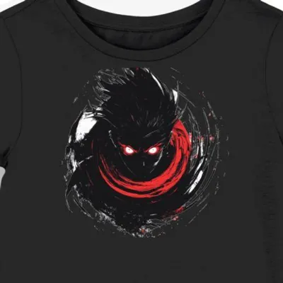 Koszulka damska czarna z motywem oka Sharingan
