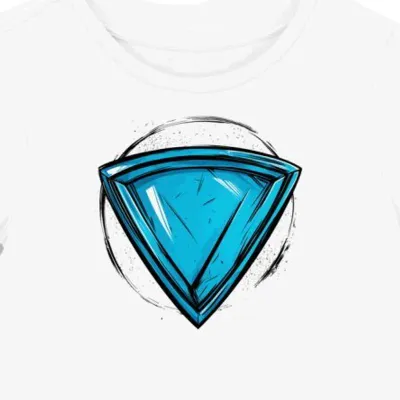 Koszulka damska biała z nadrukiem Tarczy Superbohaterów