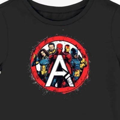 Koszulka damska czarna z motywem Avengers
