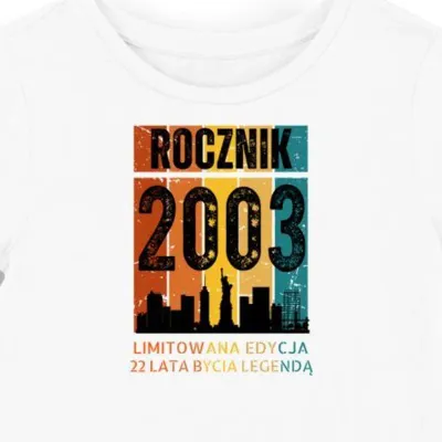 Koszulka damska biaĹ‚a 2003 urodziny 22 lat prezent
