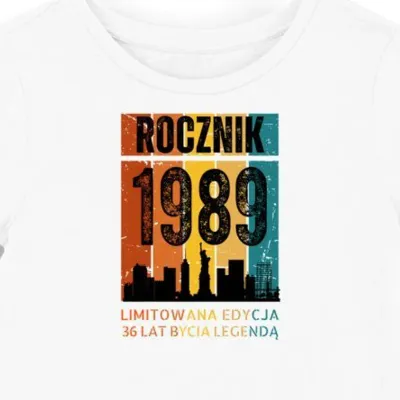Koszulka damska biała 1989 urodziny 36 lat prezent