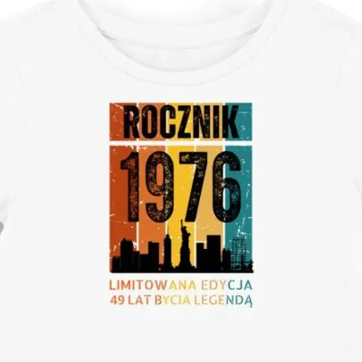 Koszulka damska biała 1976 urodziny 49 lat prezent