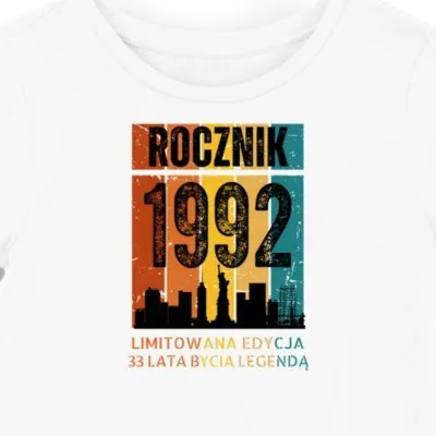 Koszulka damska biaĹ‚a 1992 urodziny 33 lat prezent